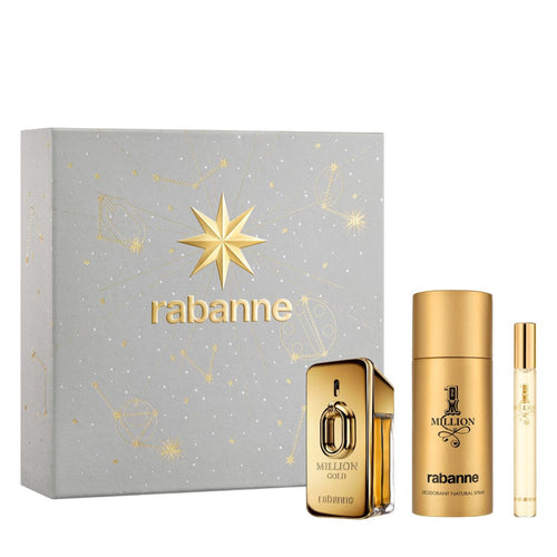 Paco Rabanne 1 Million, Set Cadou, 100 ml Apa de Toaleta + 10 ml Mini Parfum + 150 ml Deodorant Spray