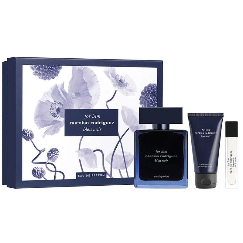 Bleu Noir, Set Cadou Barbati, 100ml Apa de Parfum + 10 ml Mini Parfum + 50ml Gel  de Dus