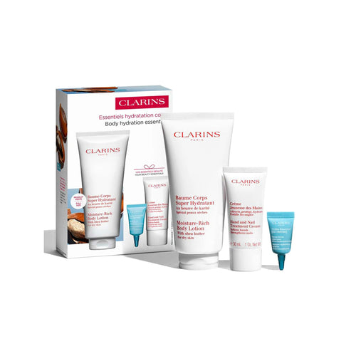 Clarins Clarins, Set de iIngrijire Corporala, Lotiune de Corp 200ml + Crema de Maini 30ml +Balsam Buze 3ml - Femei