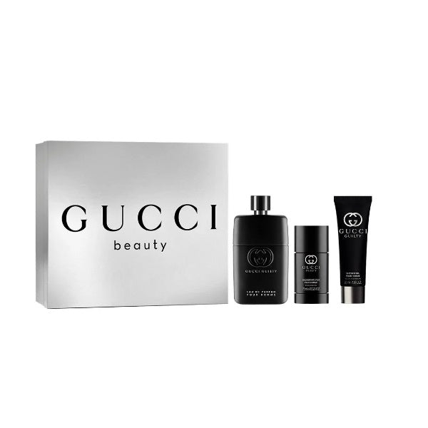 Set Cadou Guilty pour Homme , Apa de Parfum 90ml + Gel de Dus 50ml + Deodorant Stick 75ml