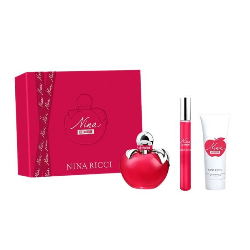 Set Cadou Nina Le Parfum , Apa de Parfum 80ml + Mini Parfum 10ml + Lotiune de Corp 75ml