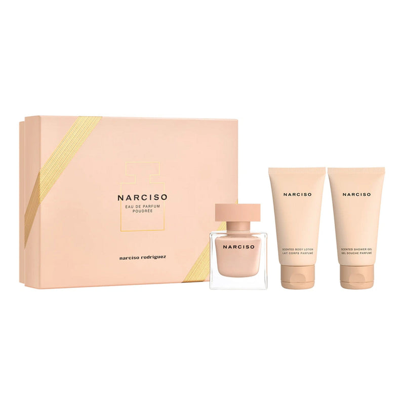Narciso Rodriguez Narciso Poudree, Set Cadou Femei 50ml Apa de Parfum + 50ml Lotiune de Corp +50ml Gel de Dus