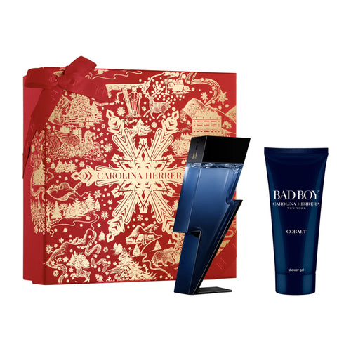 Carolina Herrera Set Cadou Bad Boy Cobalt , Apa de Parfum 100ml + Gel de Dus 100ml