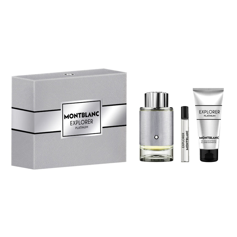 Mont Blanc Set Cadou Explorer Platinum , Apa de Parfum 100ml + Apa de Parfum 7.5ml + Gel de Dus 100ml