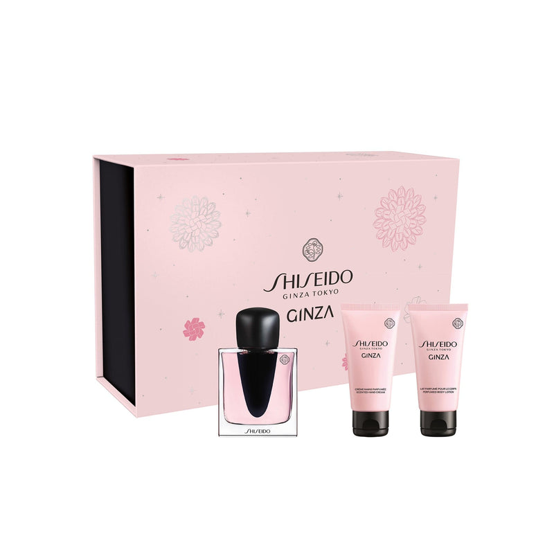 Shiseido Set Cadou, Ginza, Apa de Parfum 50ml + Lotiune de Corp 50ml + Crema de Maini 50ml