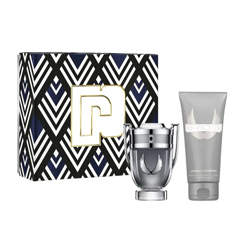 Paco Rabanne Set Cadou Invictus Platinum 50 ml Apa de Parfum+ 100 ml Gel de Dus