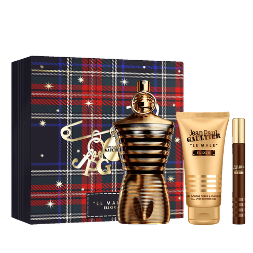 Jean Paul Gaultier Set Cadou Le Male Elixir, Apa de Parfum 125ml + Apa de Parfum 10ml + Gel de Dus 75ml