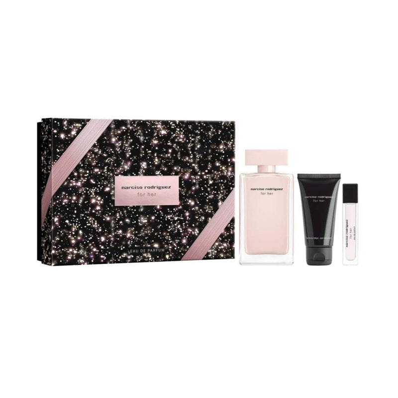 Narciso Rodriguez Set Cadou Narciso For Her, Apa de Parfum 100ml + Apa de Parfum 10ml + Lotiune de Corp 50ml