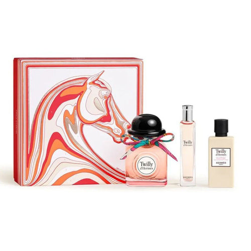Hermes Set Cadou Twilly, Apa de Parfum 85ml + Apa de Parfum 15ml + Lotiune de Corp 40ml