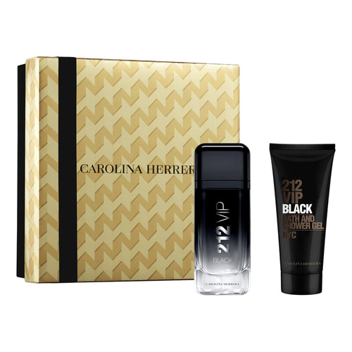 Carolina Herrera Set Cadou Vip Black Barbati, 100ml Apa de Parfum + 100 ml Gel de Dus