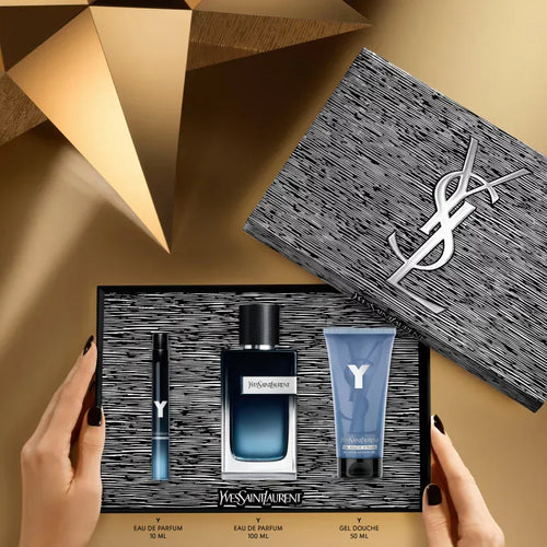 Yves Saint Laurent Set Cadou Y For Men, Apa de Parfum 100ml + Mini Parfum 10ml + Gel de Dus 50ml