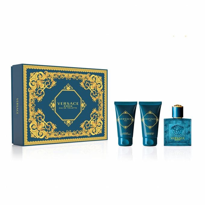 Versace Set Versace Eros Barbati, 50 ml Apa de Toaleta + 50 ml Gel de Dus +50ml After Shave Balsam