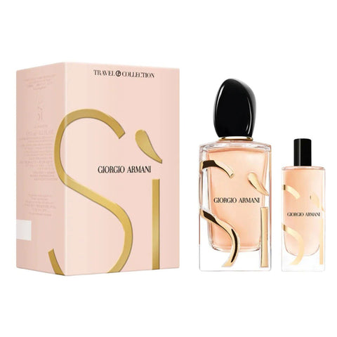 Si , Set Cadou Femei, 100ml Apa de Parfum + 10 ml Mini Parfum, Travel