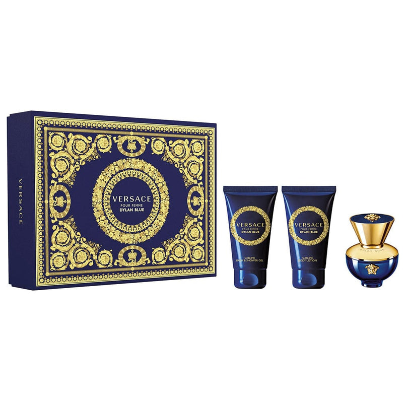 Versace Dylan Blue pour Femme Set Cadou, Apa de Parfum 50ml Apa de Parfum + 50ml Lotiune de Corp + 50ml Gel de Dus